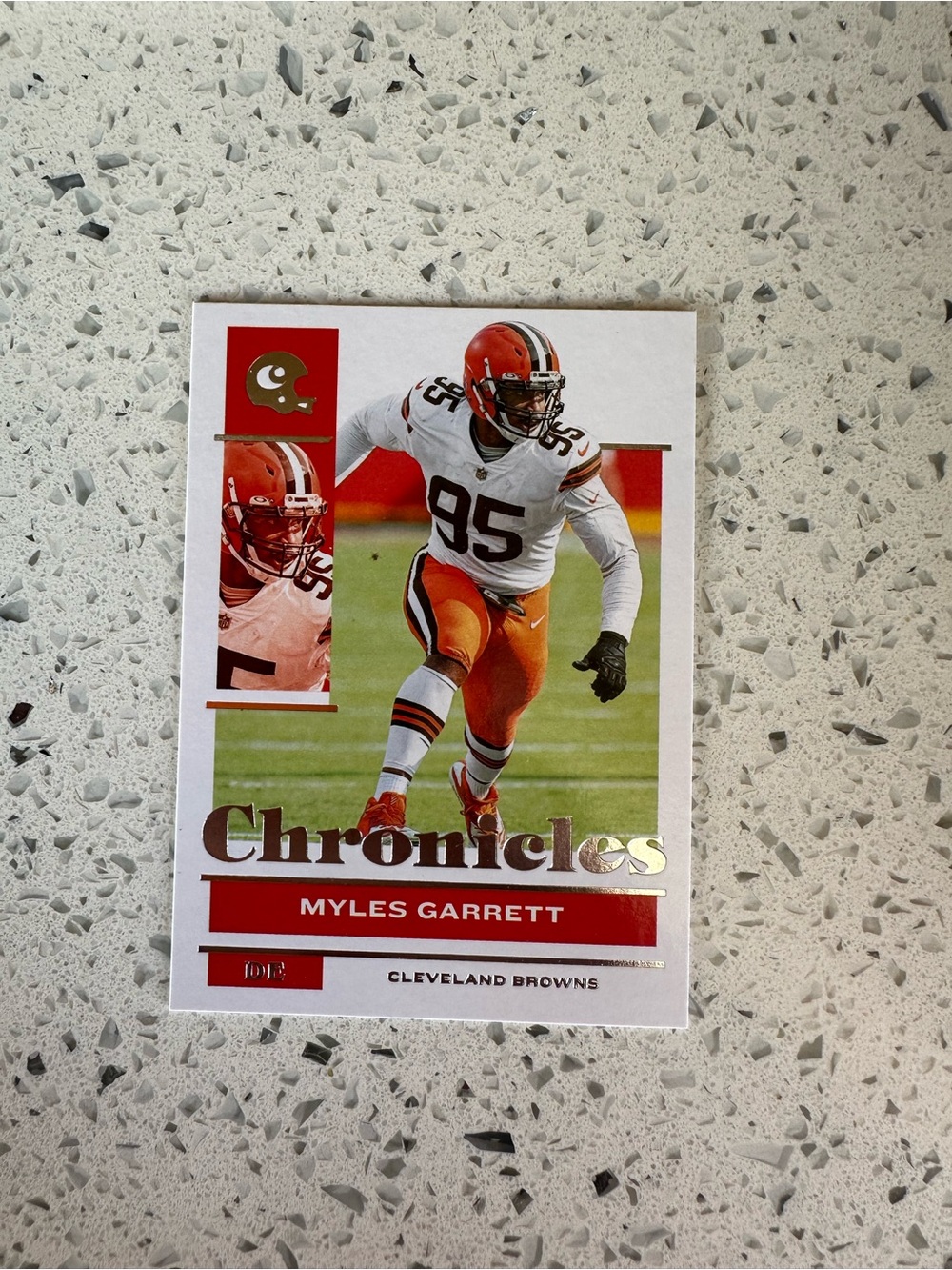Chronicles Myles Garrett Cleveland Browns Football Card - White, Orange, Brown